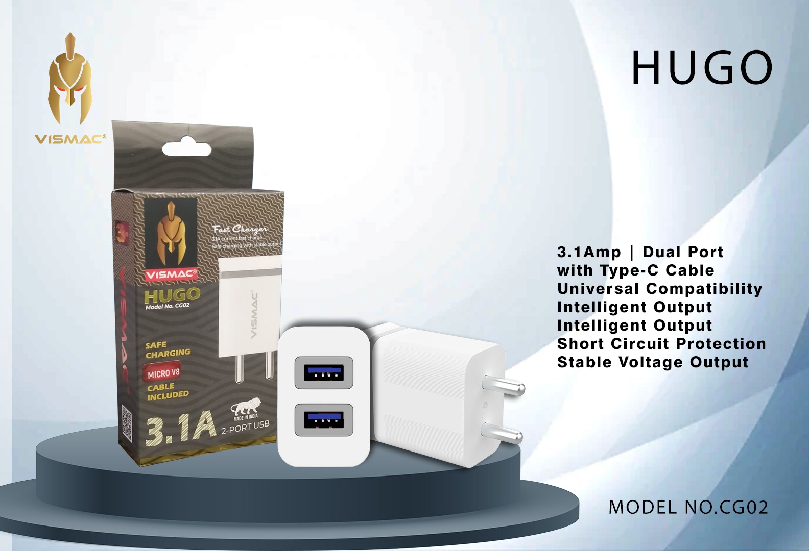 Hugo CG02 3.1A Adaptor with Wire