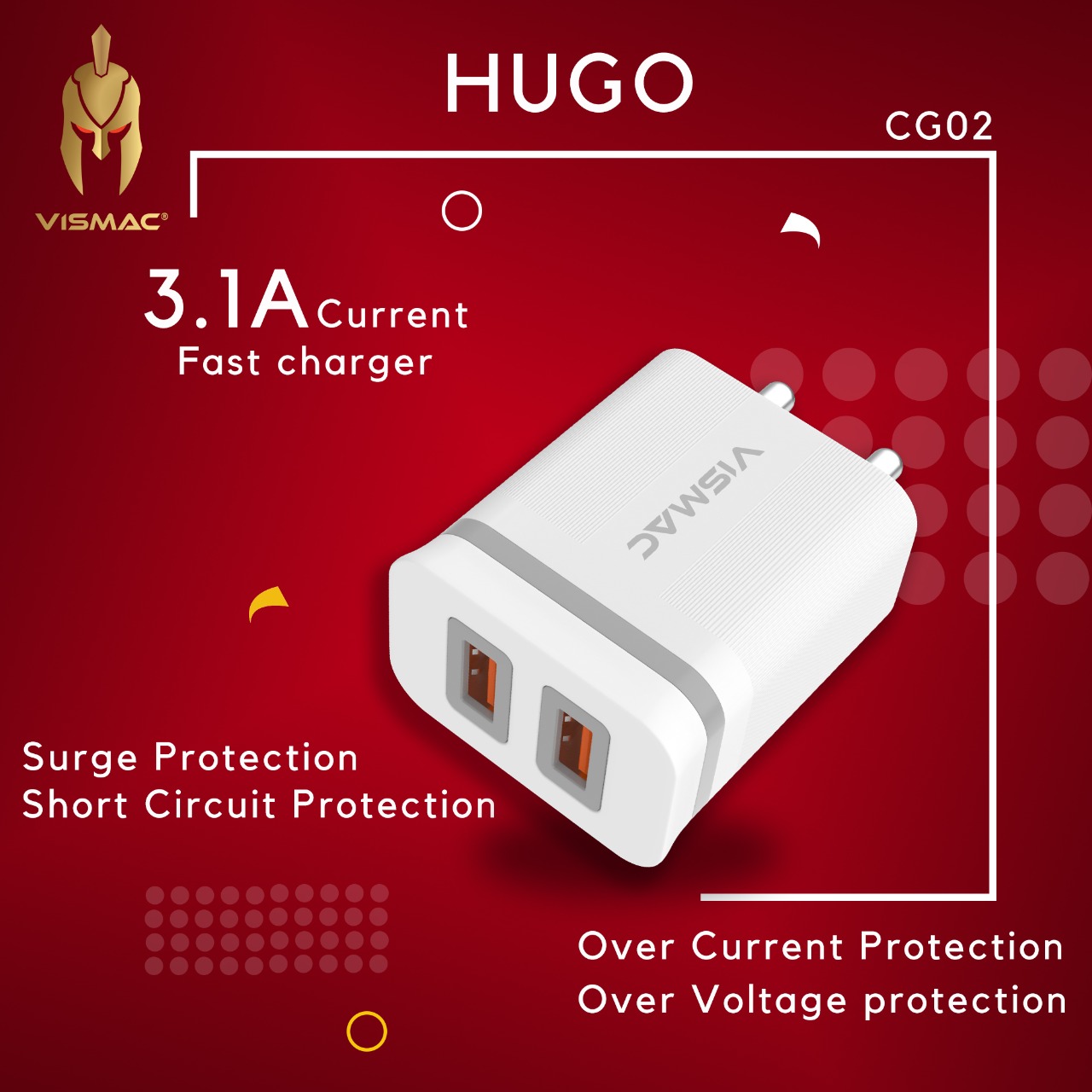 Hugo CG02 3.1A Adaptor with Wire - Image 2