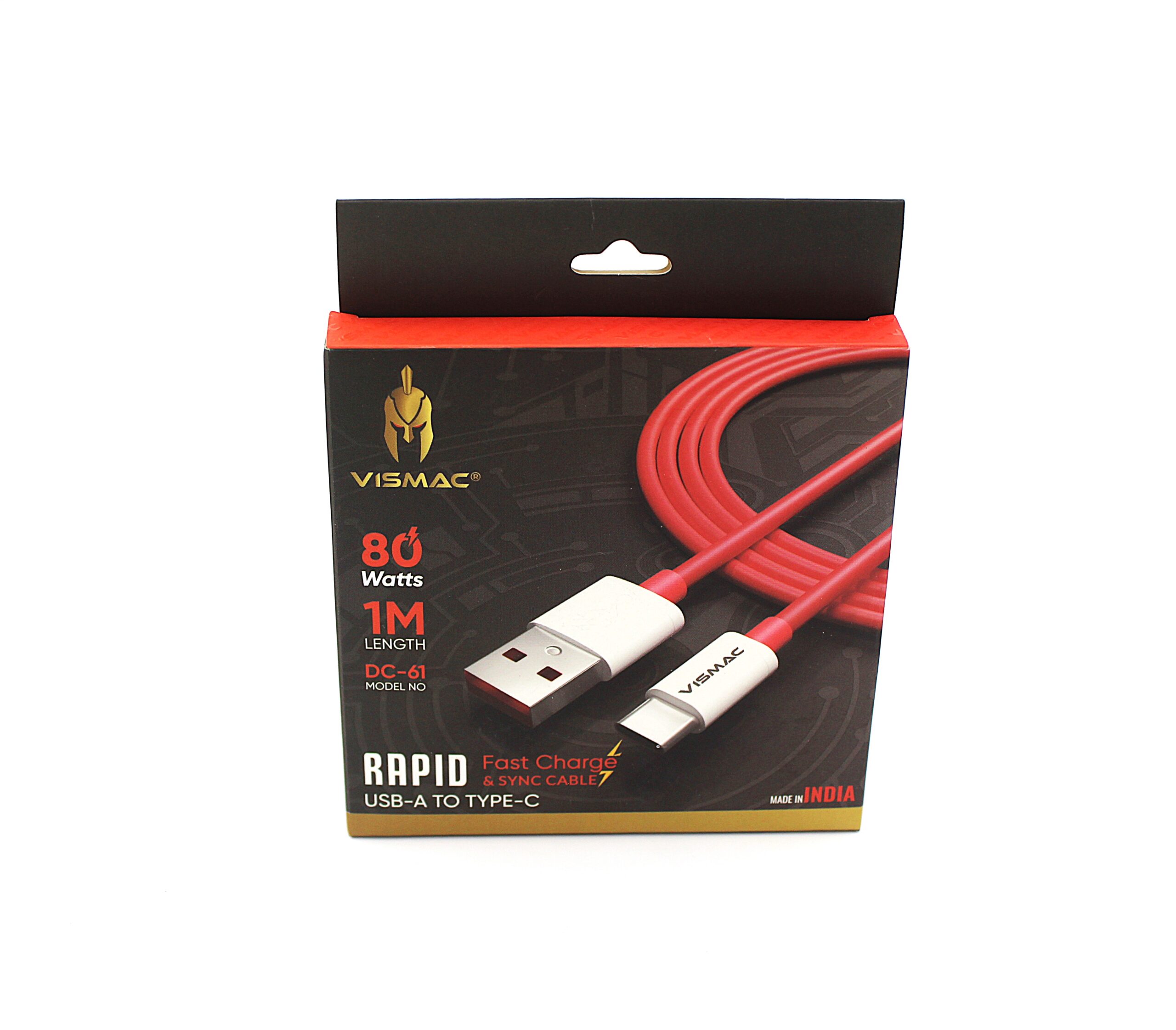 VISMAC Rapid Fast Charging Cable USB-A to Type-C 80W 1 Meter