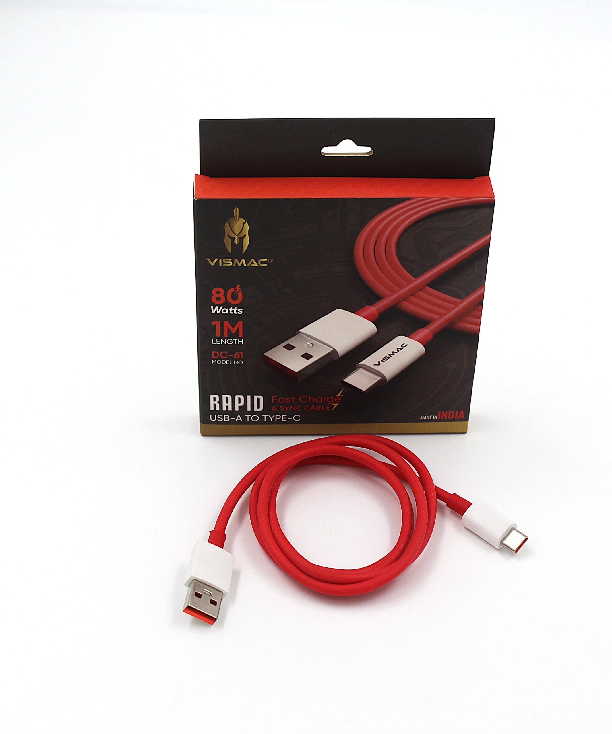 VISMAC Rapid Fast Charging Cable USB-A to Type-C 80W 1 Meter - Image 5