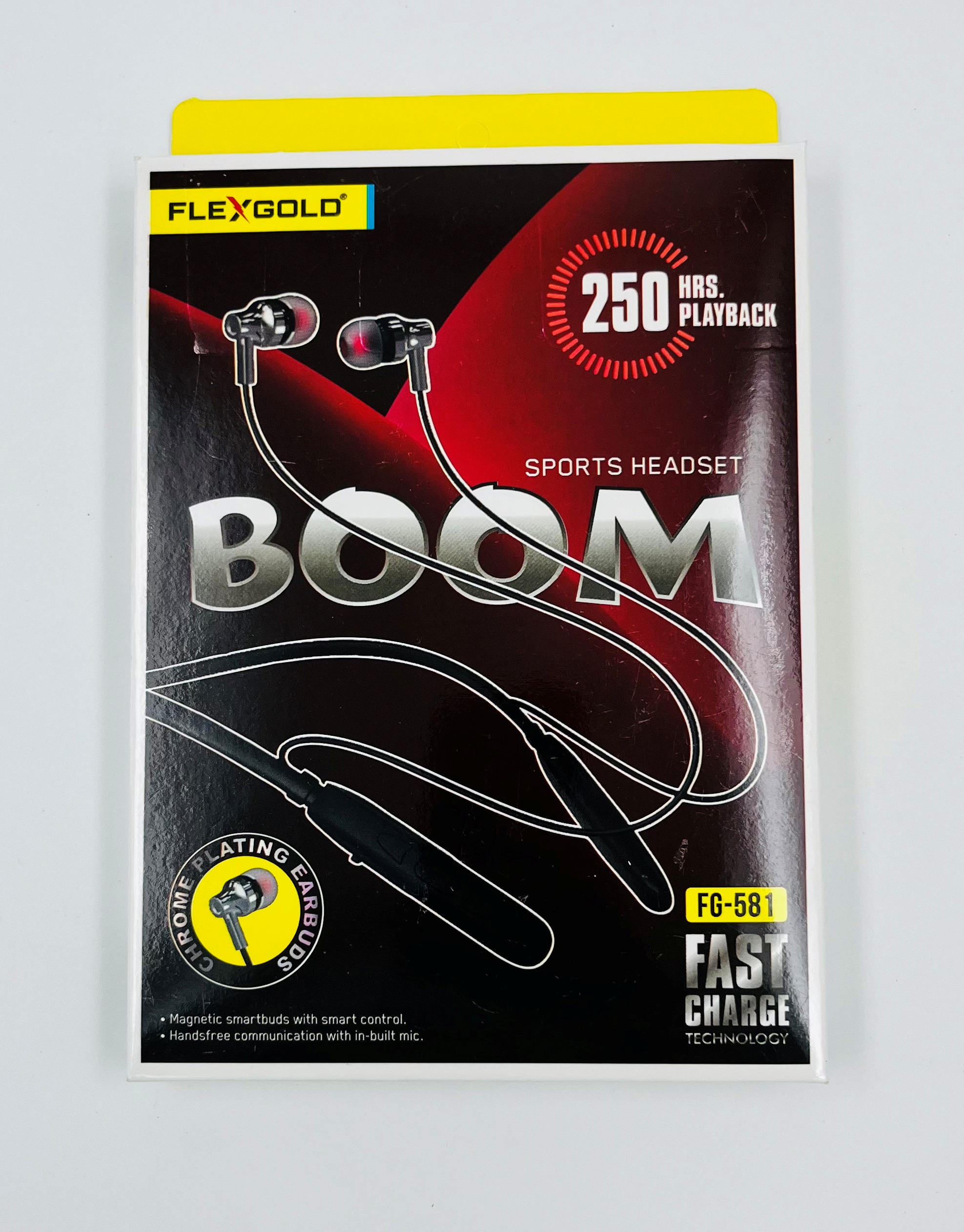FLEXGOLD FG-581 BOOM Sports Wireless Headset – 250 Hours Playback | Chrome Earbuds | Fast Charging - Image 4